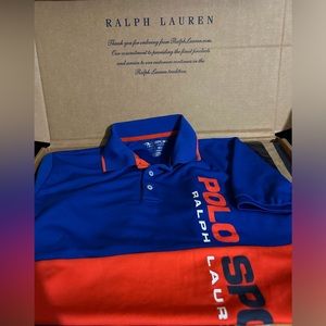 Polo Sport Two-Toned Performance Polo Shirt Size Small